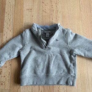 Vineyard Vines x Target Light Gray Kids Quarter-Zip Sweatshirt